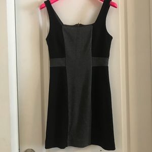 Color block , black & grey A line mod style dress